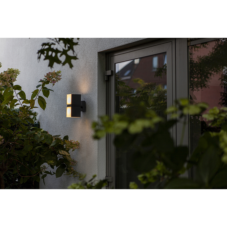 CUBA IP54 INTEGRATED LED WALL LIGHT IN MATT BLACK 1000 LUMEN 3000K