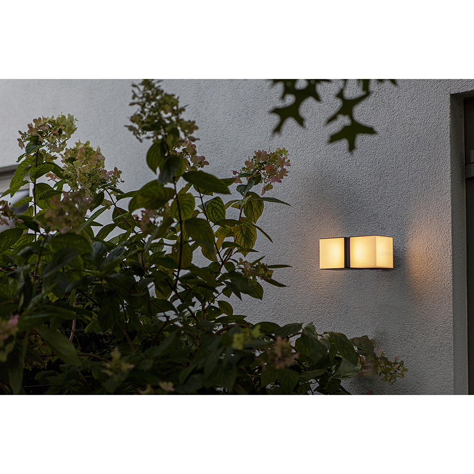 CUBA IP54 INTEGRATED LED WALL LIGHT IN MATT BLACK 1000 LUMEN 3000K