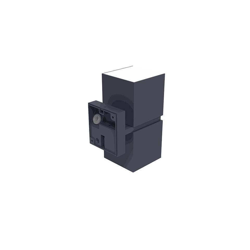 CUBA IP54 INTEGRATED LED WALL LIGHT WITH ADJUSTABLE HEADS IN DARK GREY 1000 LUMEN 3000K