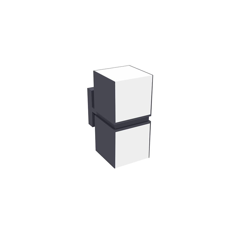 CUBA IP54 INTEGRATED LED WALL LIGHT WITH ADJUSTABLE HEADS IN DARK GREY 1000 LUMEN 3000K