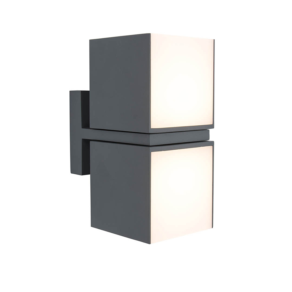 CUBA IP54 INTEGRATED LED WALL LIGHT WITH ADJUSTABLE HEADS IN DARK GREY 1000 LUMEN 3000K