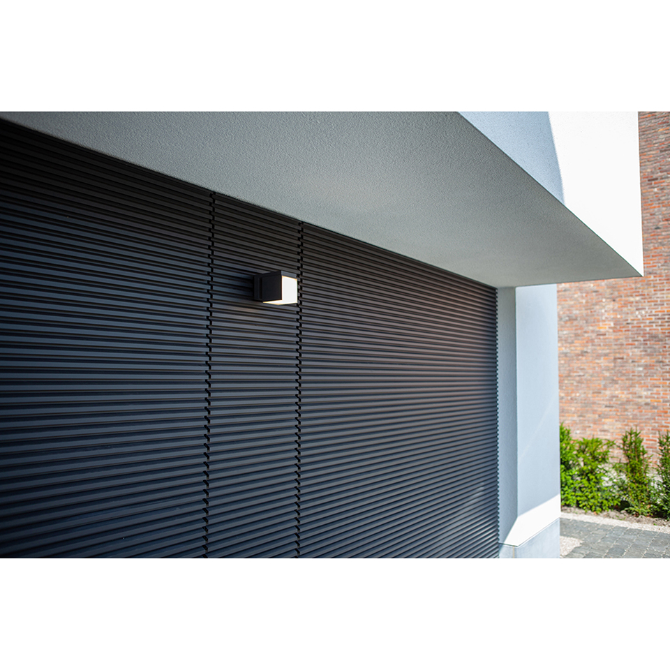 CUBA IP54 INTEGRATED LED WALL LIGHT IN MATT BLACK 600 LUMEN 3000K