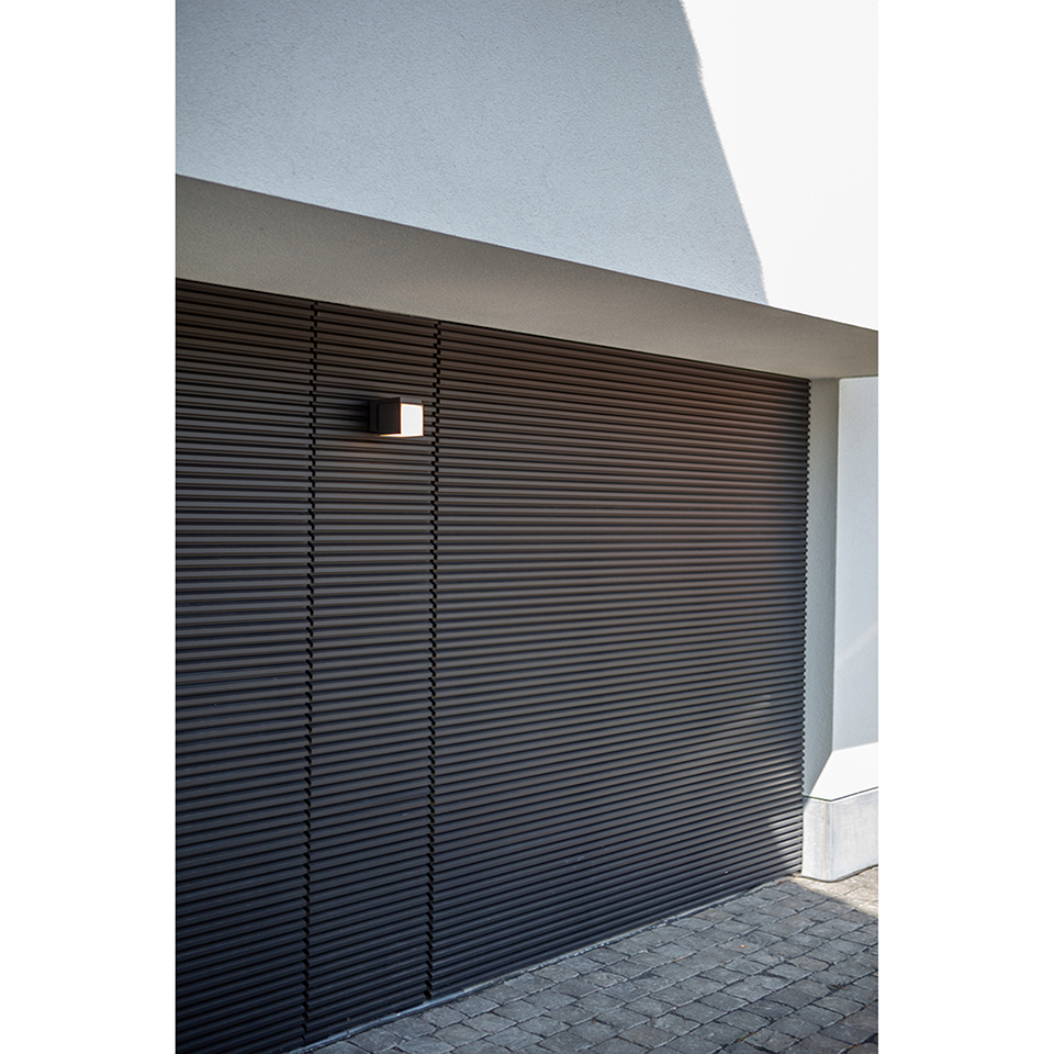 CUBA IP54 INTEGRATED LED WALL LIGHT IN MATT BLACK 600 LUMEN 3000K