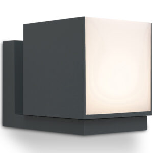 CUBA IP54 INTEGRATED LED WALL LIGHT WITH ADJUSTABLE HEAD IN DARK GREY 600 LUMEN 3000K