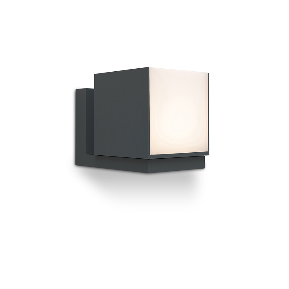 CUBA IP54 INTEGRATED LED WALL LIGHT WITH ADJUSTABLE HEAD IN DARK GREY 600 LUMEN 3000K