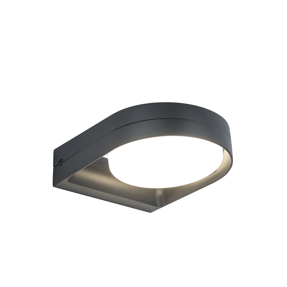FELE IP54 INTEGRATED LED WALL LIGHT IN DARK GREY 1000 LUMEN 3000K