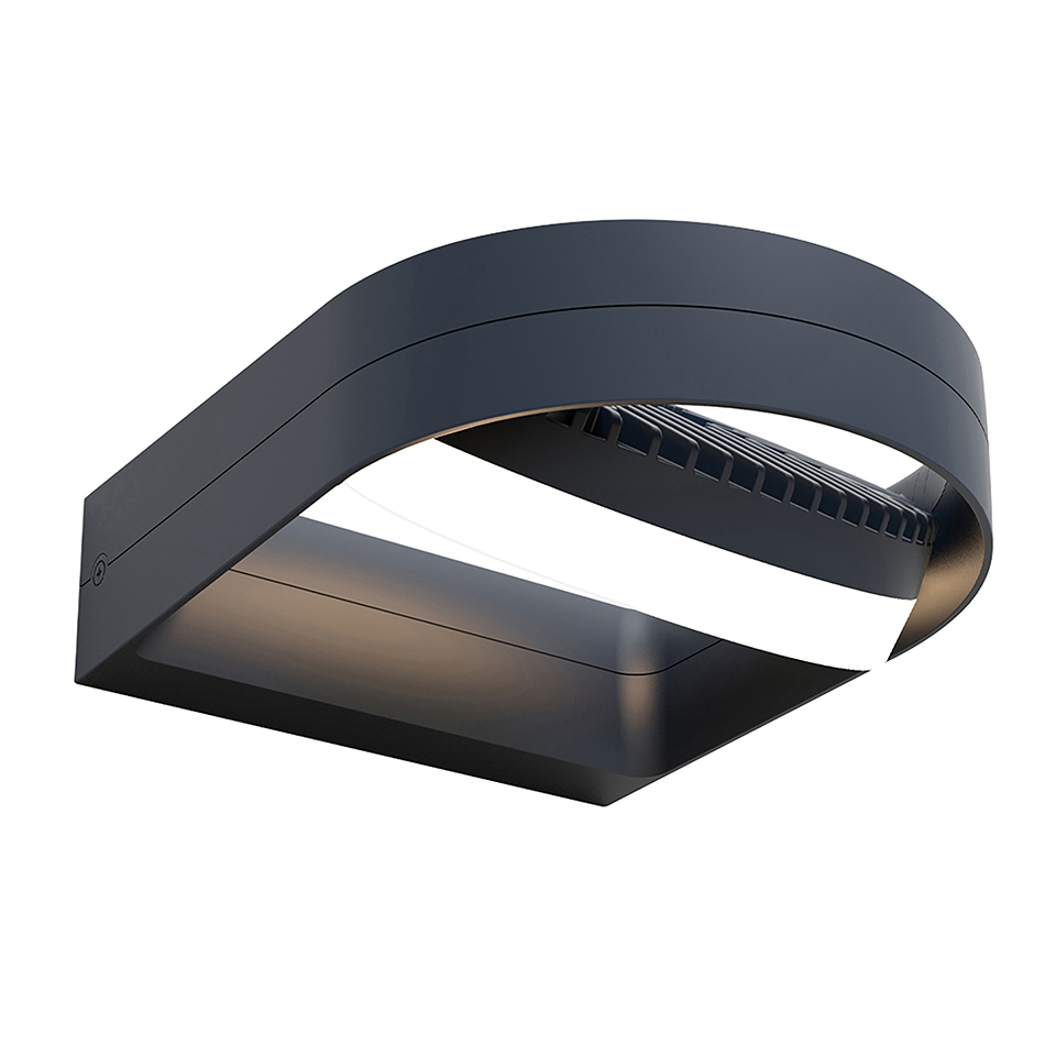 FELE IP54 INTEGRATED LED WALL LIGHT IN DARK GREY 1000 LUMEN 3000K