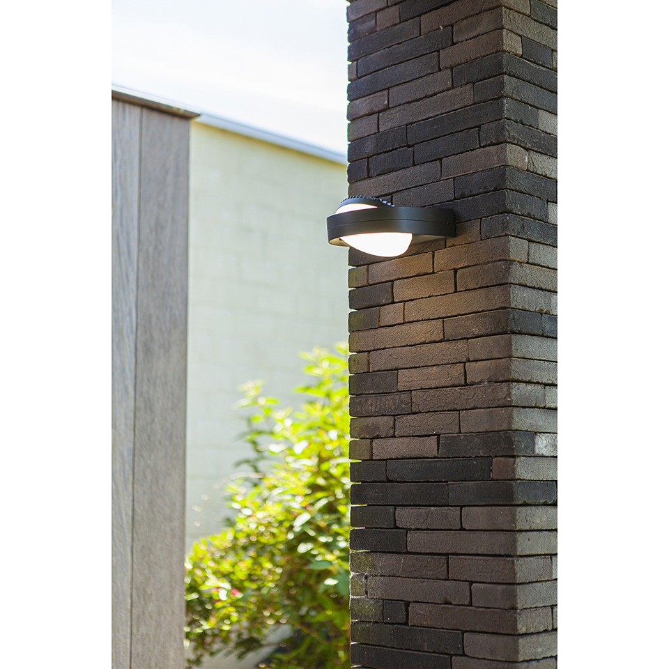 FELE IP54 INTEGRATED LED WALL LIGHT IN DARK GREY 1000 LUMEN 3000K
