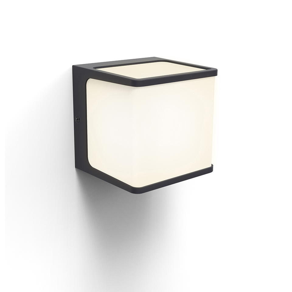 DOBBLO IP54 INTEGRATED LED WALL LIGHT IN CHARCOAL GREY 800 LUMEN 3000K