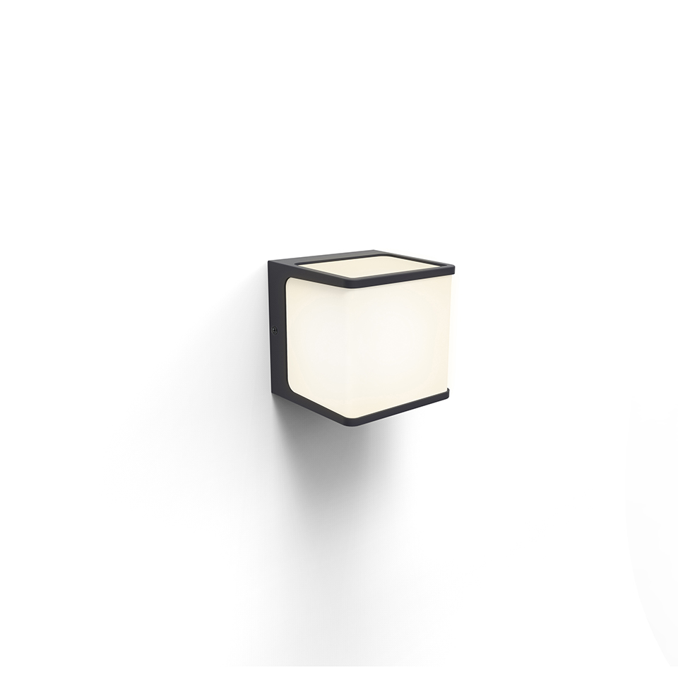 DOBBLO IP54 INTEGRATED LED WALL LIGHT IN CHARCOAL GREY 800 LUMEN 3000K