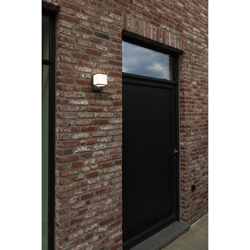 DOBLO OUTDOOR LED WALL LIGHT PIR DARK GREY