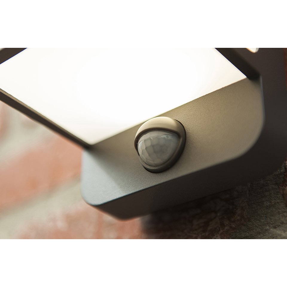DOBLO OUTDOOR LED WALL LIGHT PIR DARK GREY