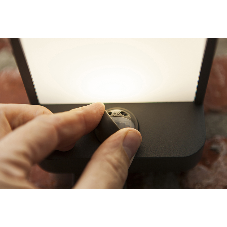 DOBLO OUTDOOR LED WALL LIGHT PIR DARK GREY