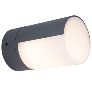 CYRA IP54 INTEGRATED LED WALL LIGHT WITH ADJUSTABLE HEAD IN DARK GREY 500 LUMEN 3000K