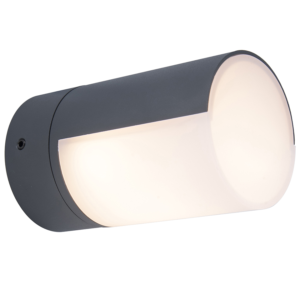 CYRA IP54 INTEGRATED LED WALL LIGHT WITH ADJUSTABLE HEAD IN DARK GREY 500 LUMEN 3000K