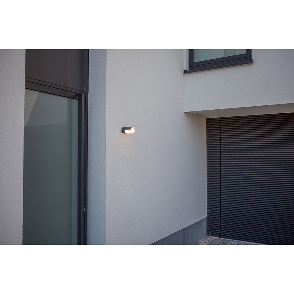 CYRA IP54 INTEGRATED LED WALL LIGHT WITH ADJUSTABLE HEAD IN DARK GREY 500 LUMEN 3000K