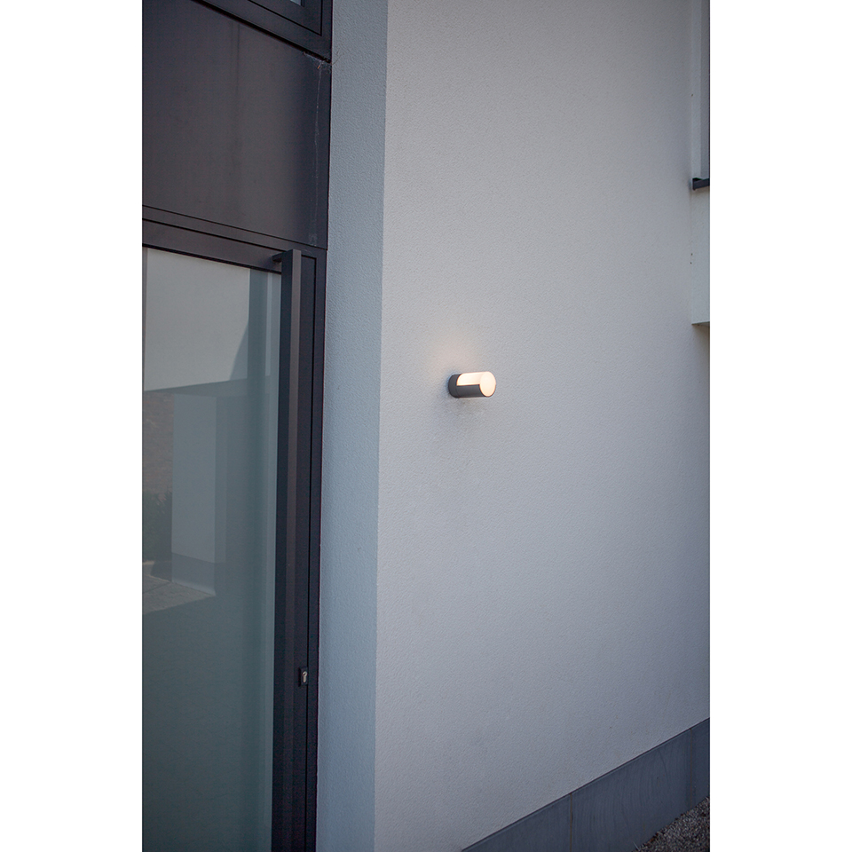 CYRA IP54 INTEGRATED LED WALL LIGHT WITH ADJUSTABLE HEAD IN DARK GREY 500 LUMEN 3000K