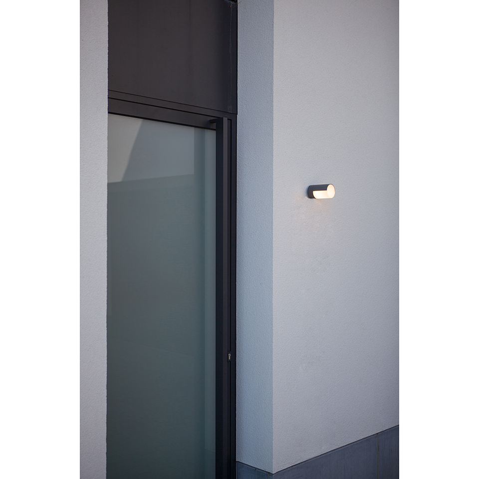 CYRA IP54 INTEGRATED LED WALL LIGHT WITH ADJUSTABLE HEAD IN DARK GREY 500 LUMEN 3000K