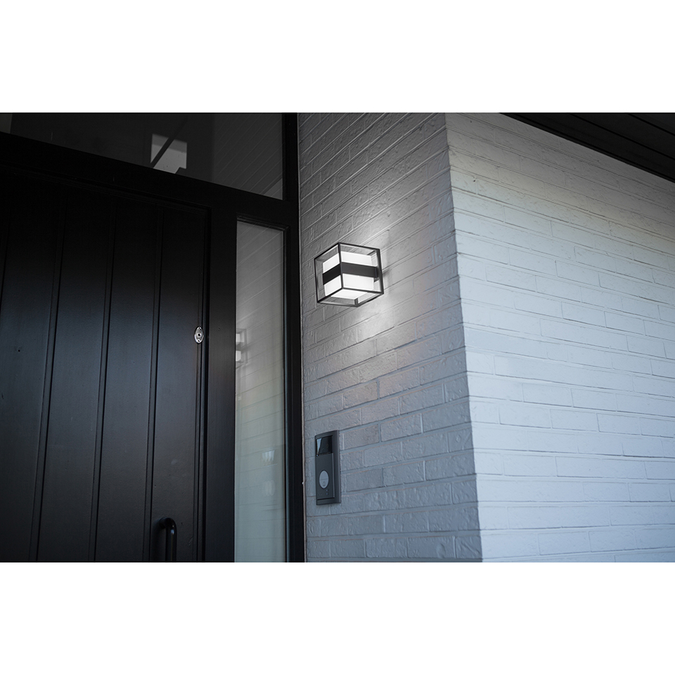 CRUZ IP54 INTEGRATED LED WALL LIGHT IN DARK GREY 1000 LUMEN 3000K
