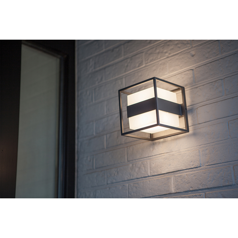 CRUZ IP54 INTEGRATED LED WALL LIGHT IN DARK GREY 1000 LUMEN 3000K