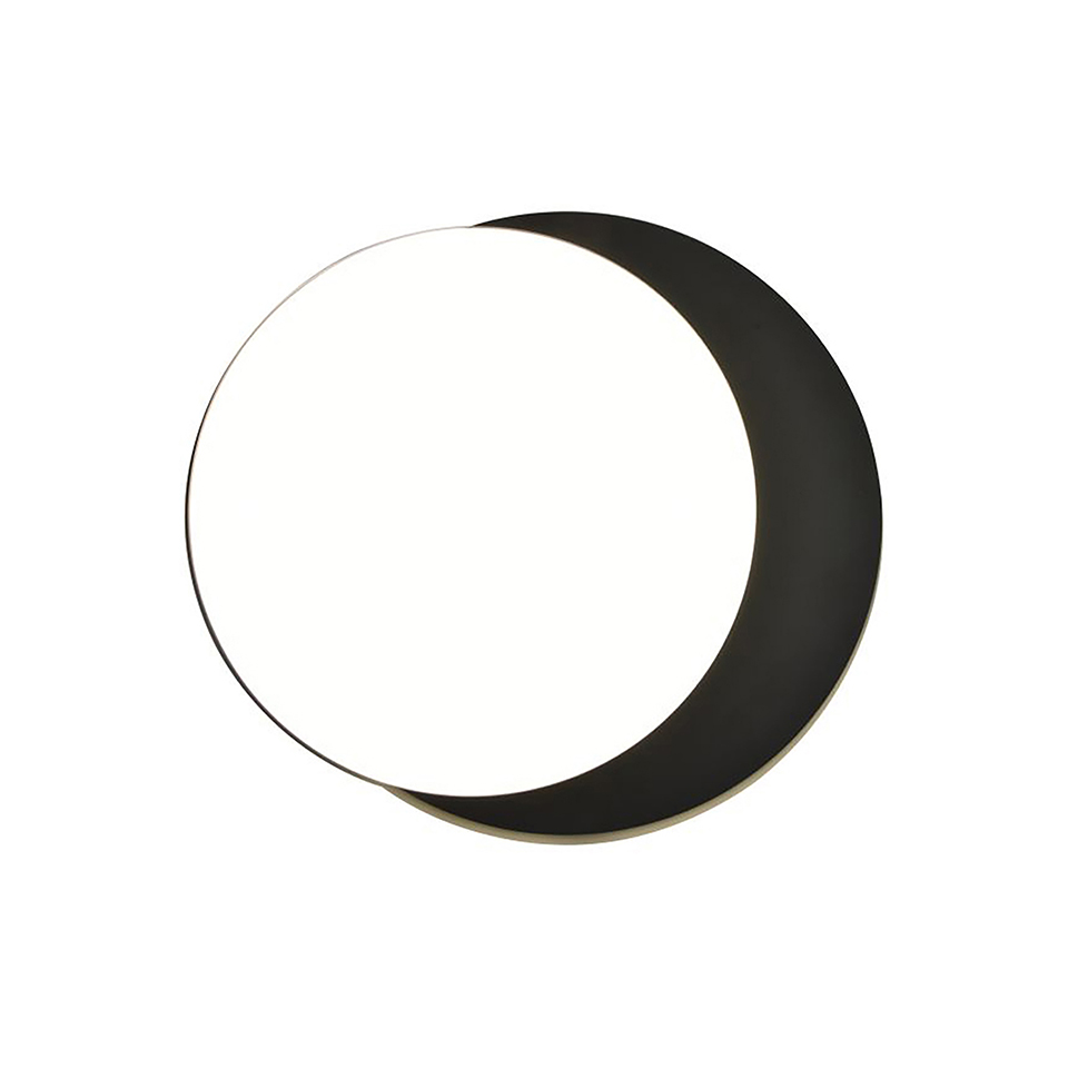 GOLETA IP54 INTEGRATED LED WALL LIGHT IN MATT BLACK 1700 LUMEN 4000/3000K