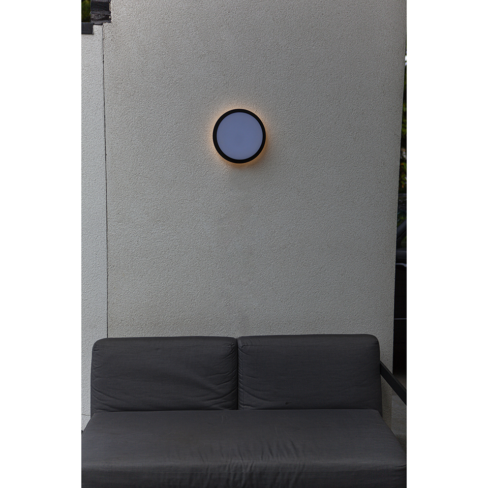 GOLETA IP54 INTEGRATED LED WALL LIGHT IN MATT BLACK 1700 LUMEN 4000/3000K