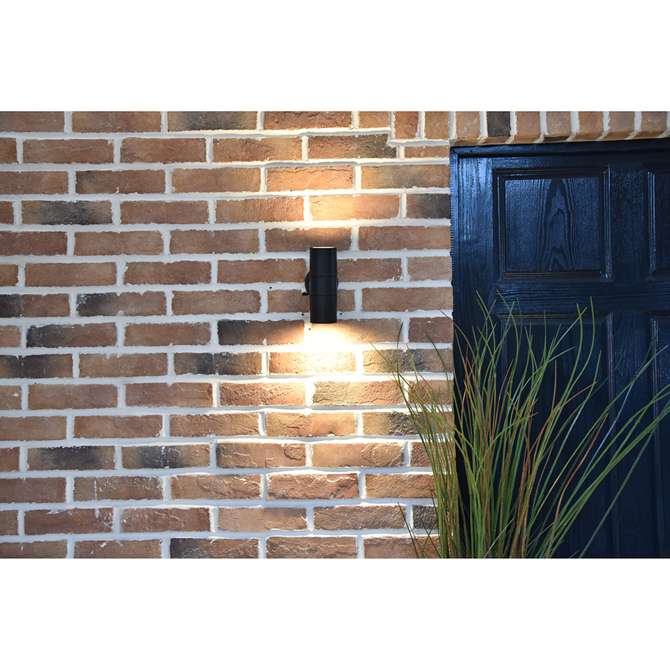 Coastal Up & Down Wall Light Polycarbonate IP44 Black 2 x GU10