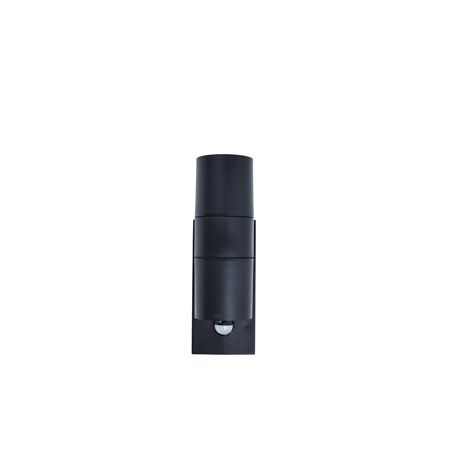 Coastal Up & Down Wall Light Polycarbonate IP44 Black 2 x GU10 PIR