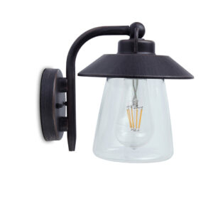 CATE IP44 E27 WALL LIGHT IN BLACK-RUST