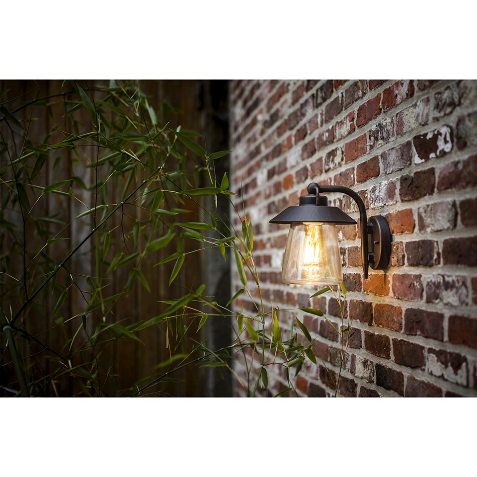CATE IP44 E27 WALL LIGHT IN BLACK-RUST