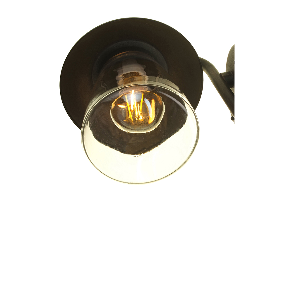 CATE IP44 E27 WALL LIGHT IN BLACK-RUST