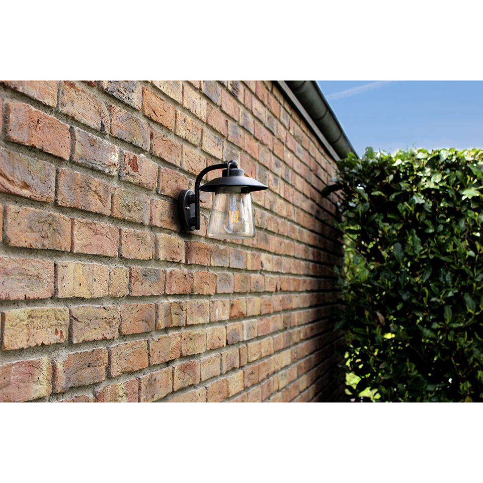CATE IP44 E27 WALL LIGHT IN BLACK-RUST