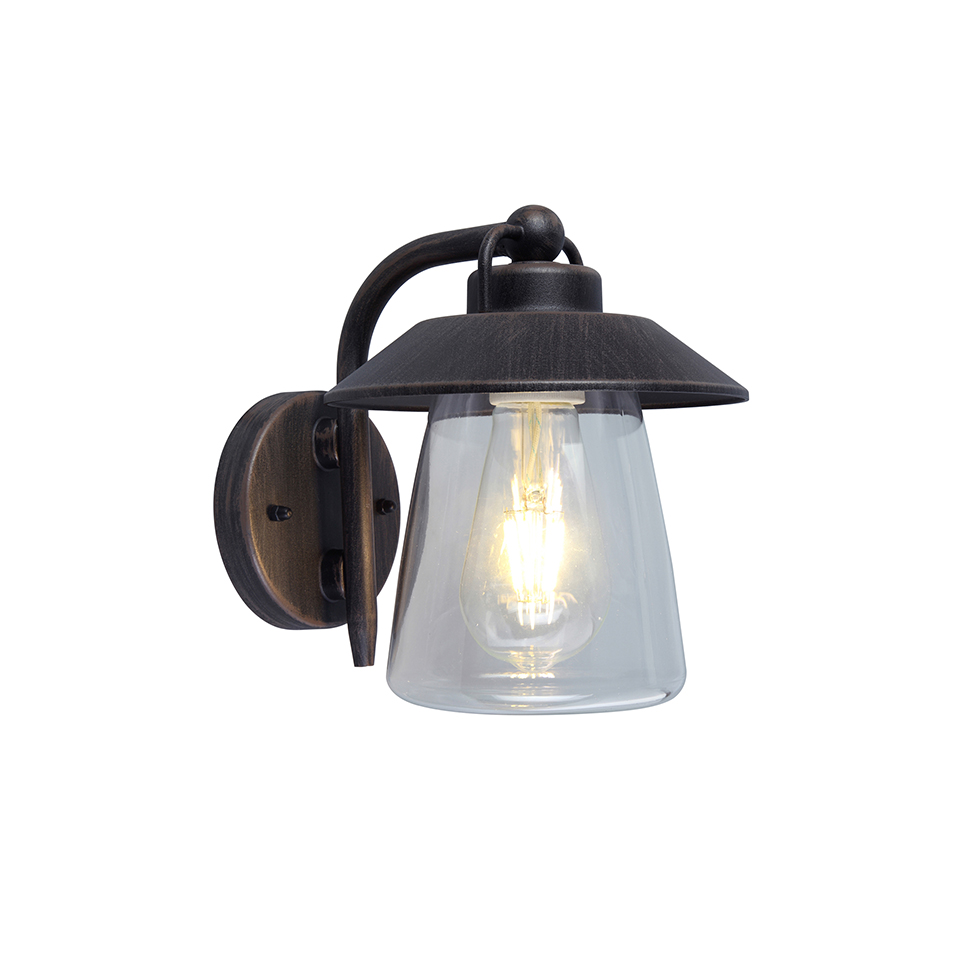 CATE IP44 E27 WALL LIGHT IN BLACK-RUST