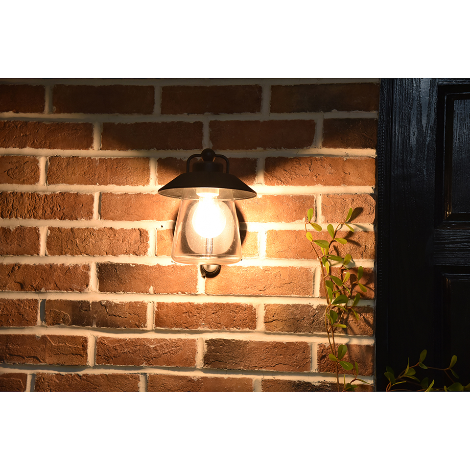 CATE IP44 E27 WALL LIGHT IN BLACK-RUST PIR