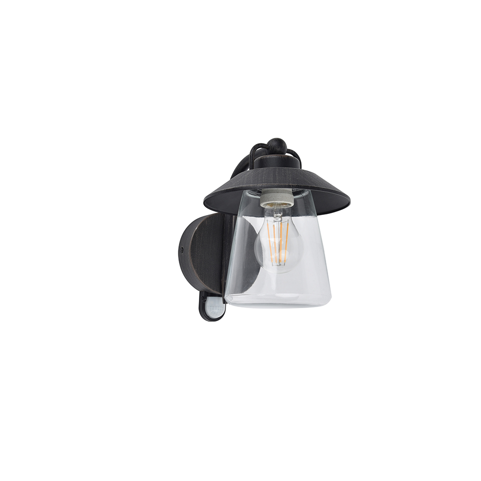 CATE IP44 E27 WALL LIGHT IN BLACK-RUST PIR