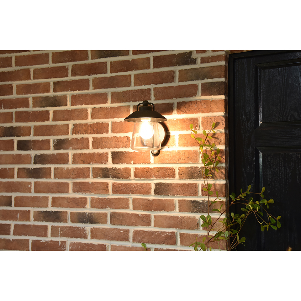 CATE IP44 E27 WALL LIGHT IN BLACK-RUST PIR