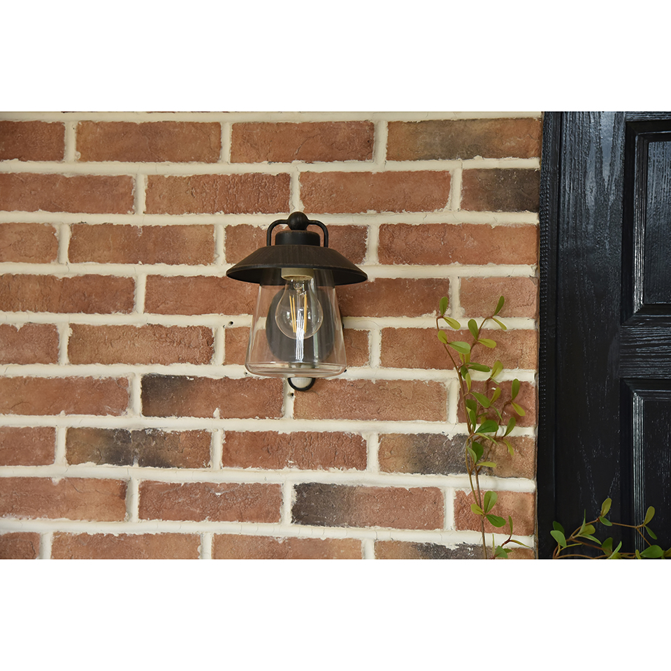 CATE IP44 E27 WALL LIGHT IN BLACK-RUST PIR