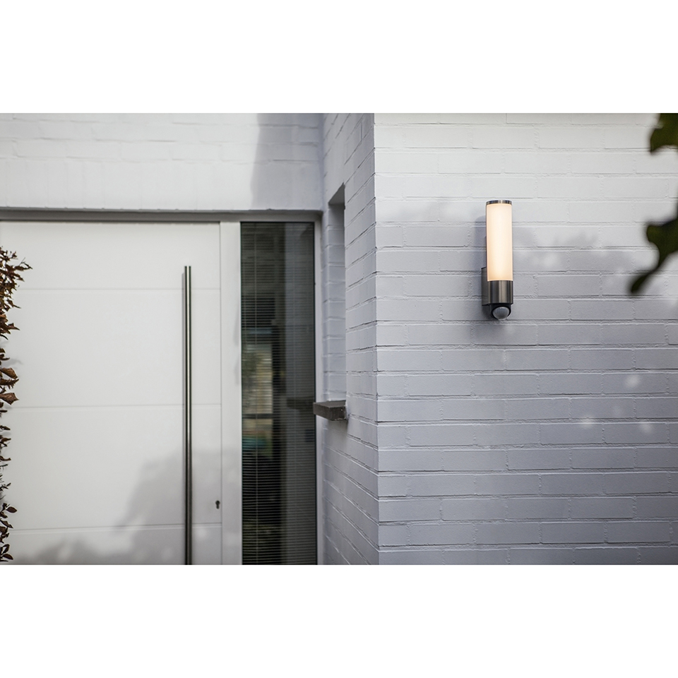 LEDA IP44 INTEGRATED LED WALL LIGHT IN STAINLESS STEEL 1200 LUMEN 3000K