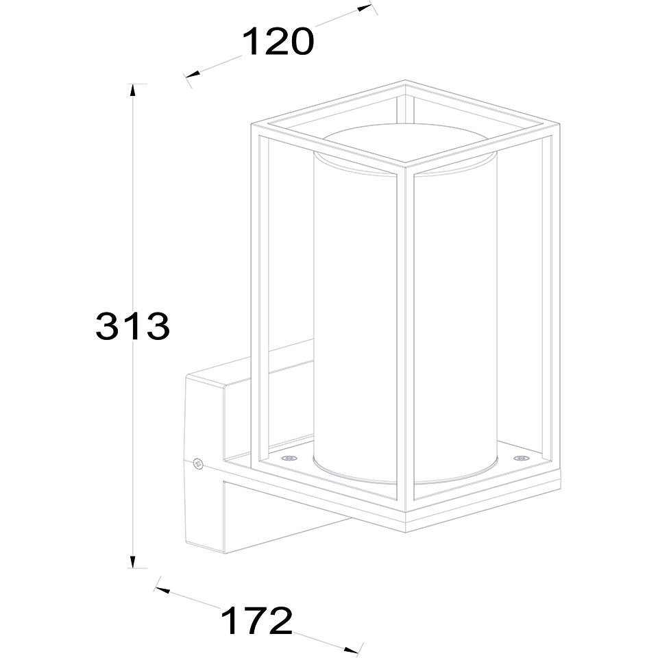 FLAIR IP44 E27 WALL LIGHT IN MATT BLACK