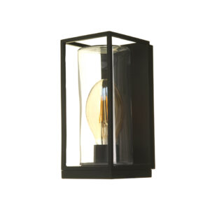 FLAIR IP44 E27 WALL LIGHT IN MATT BLACK