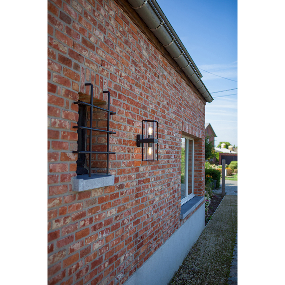 FLAIR IP44 E27 WALL LIGHT IN MATT BLACK