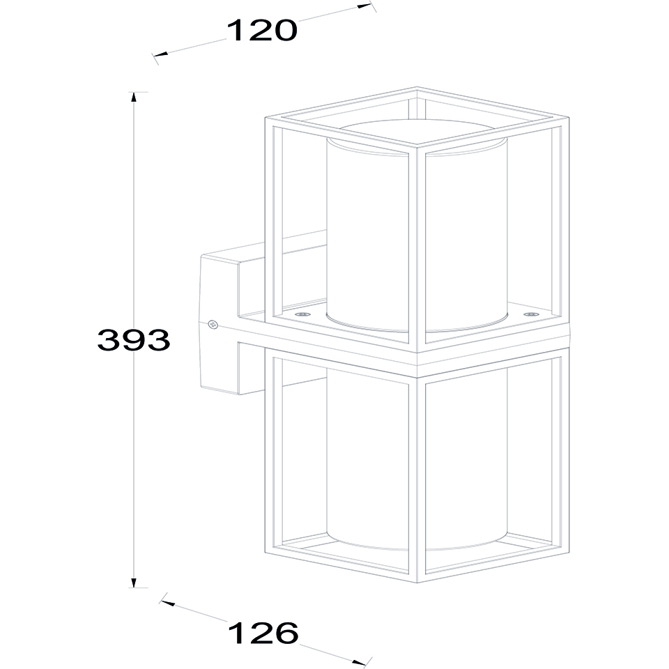 FLAIR IP44 E27 WALL LIGHT IN MATT BLACK