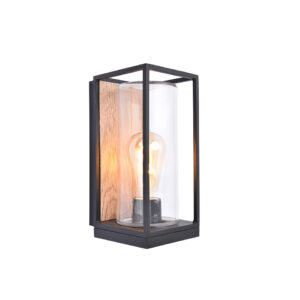 FLAIR OUTDOOR E27 HALF WALL LIGHT WOOD LOOK