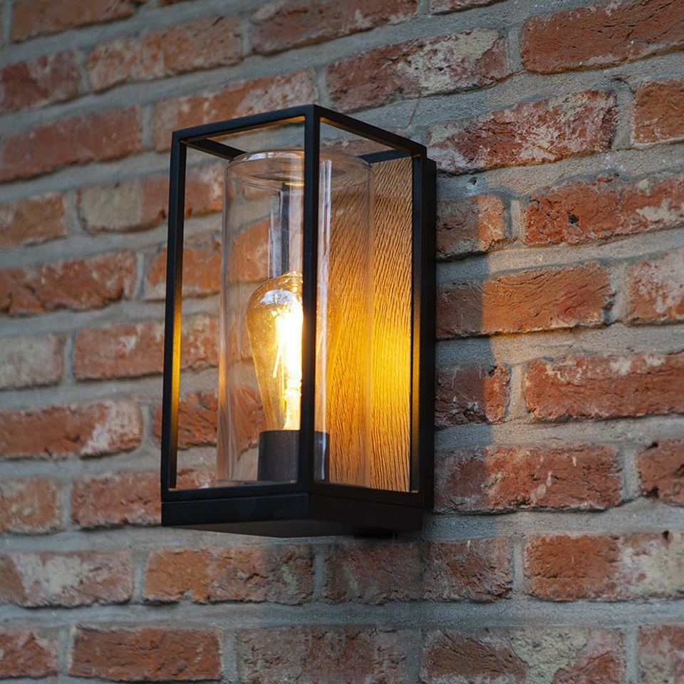 FLAIR OUTDOOR E27 HALF WALL LIGHT WOOD LOOK