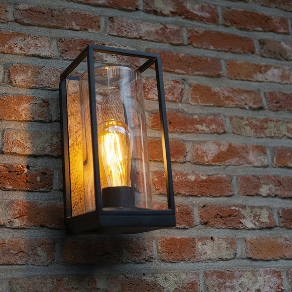 FLAIR OUTDOOR E27 HALF WALL LIGHT WOOD LOOK