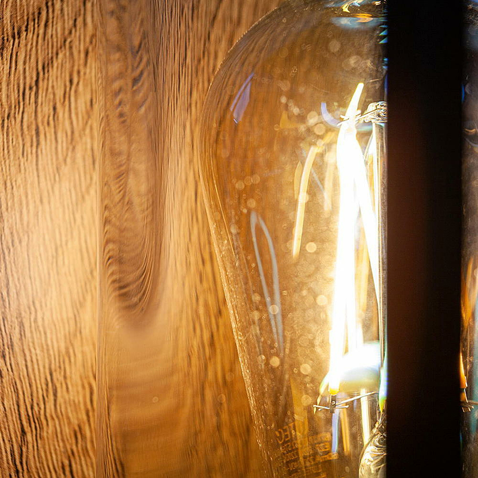 FLAIR OUTDOOR E27 HALF WALL LIGHT WOOD LOOK