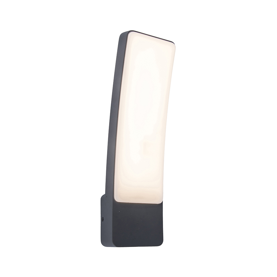 KIRA IP54 INTEGRATED LED WALL LIGHT IN DARK GREY 1200 LUMEN 4000K
