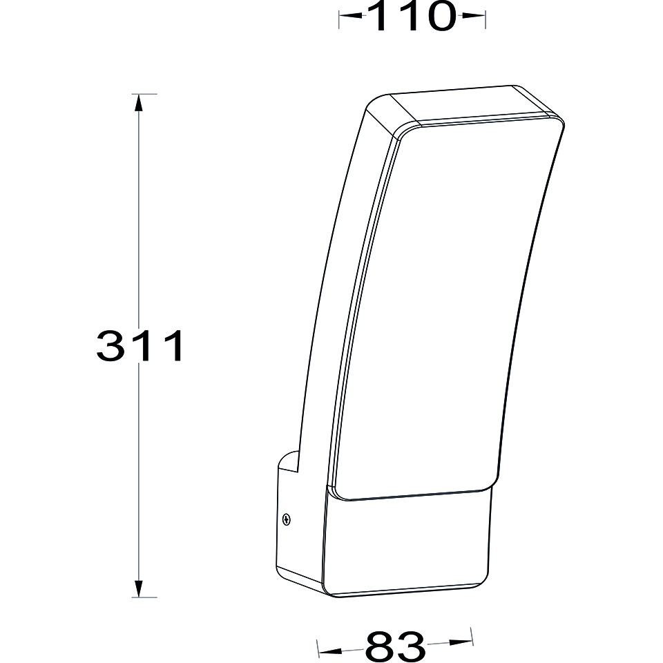 KIRA IP54 INTEGRATED LED WALL LIGHT IN DARK GREY 1200 LUMEN 4000K