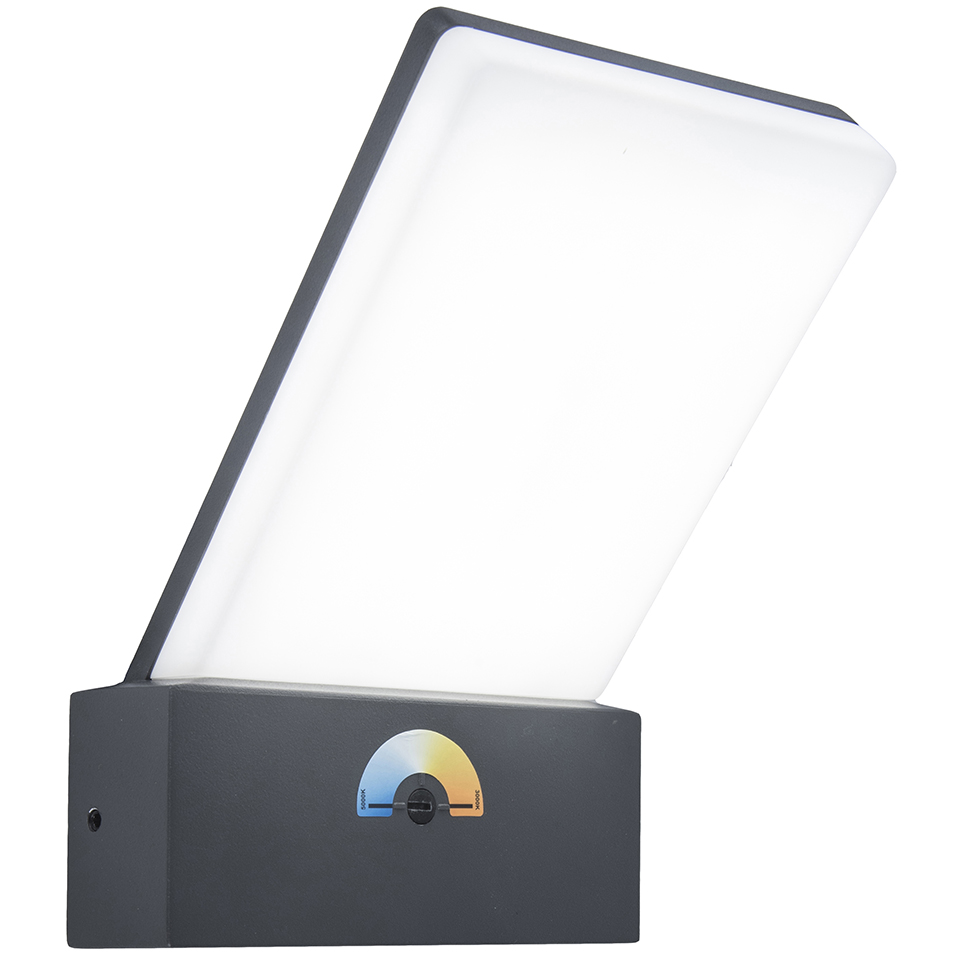 KIRA IP54 INTEGRATED LED WALL LIGHT IN DARK GREY 1200 LUMEN 4000K