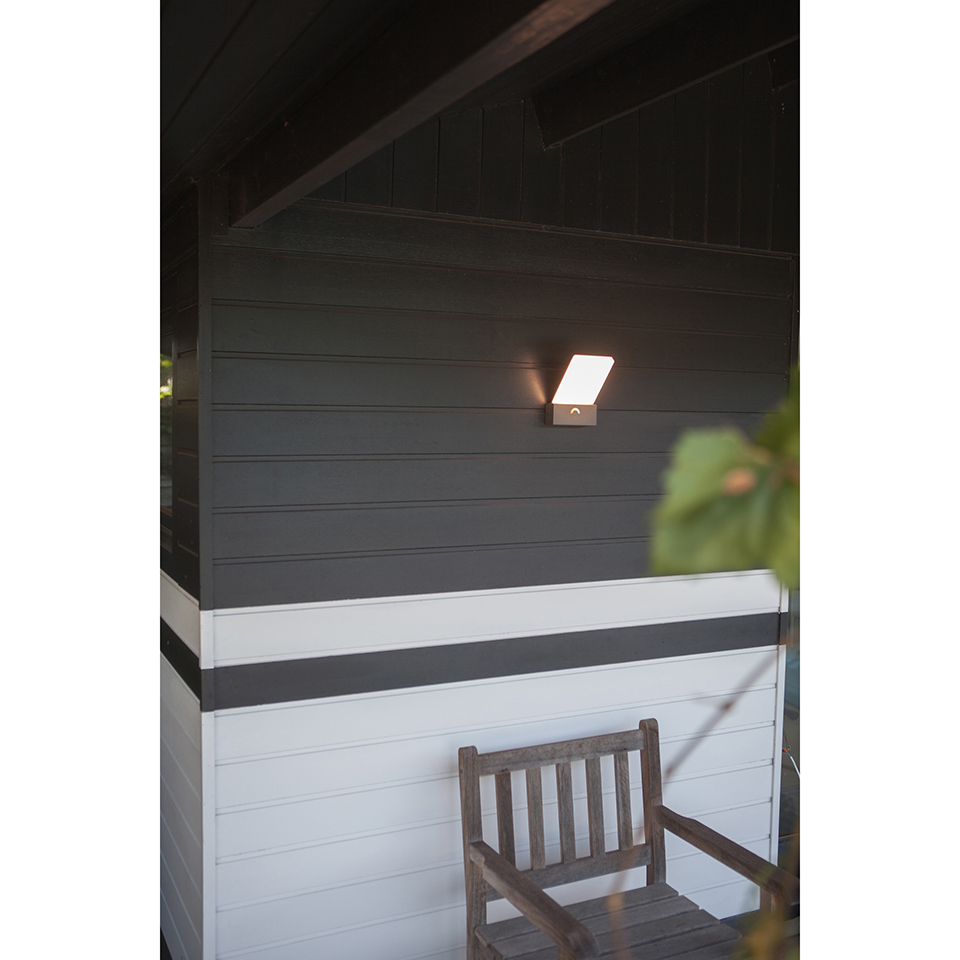 KIRA IP54 INTEGRATED LED WALL LIGHT IN DARK GREY 1200 LUMEN 4000K